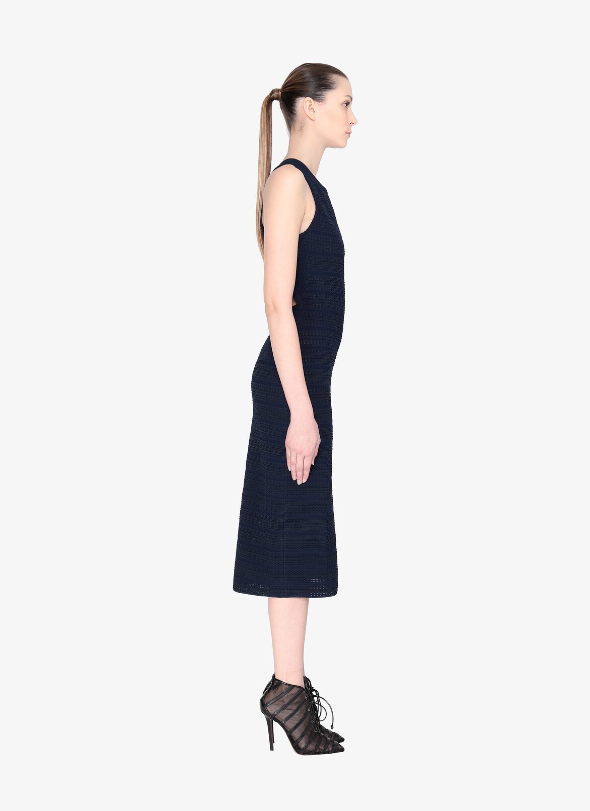 SLEEVELESS DRESS BROCART NIGHT ALAÏA SLEEVELESS DRESS BROCART NIGHT BLU NOTTE